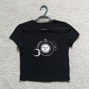 Aéropostale Black Graphic Crop Top